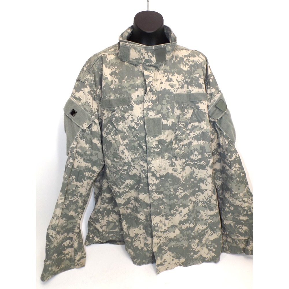 US Army Combat Uniform Coat American Apparel ACU Camoflauge - Men's Large-Long